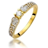 Ażurowy pierścionek z Brylantami 0,13ct z żółtego/białego złota pr.585
